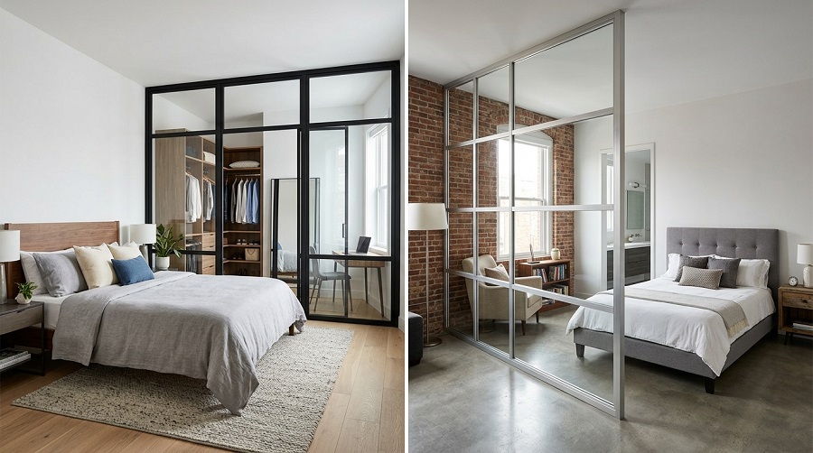 Thiết kế vách nhôm kính phòng ngủ, đảm bảo sự riêng tư